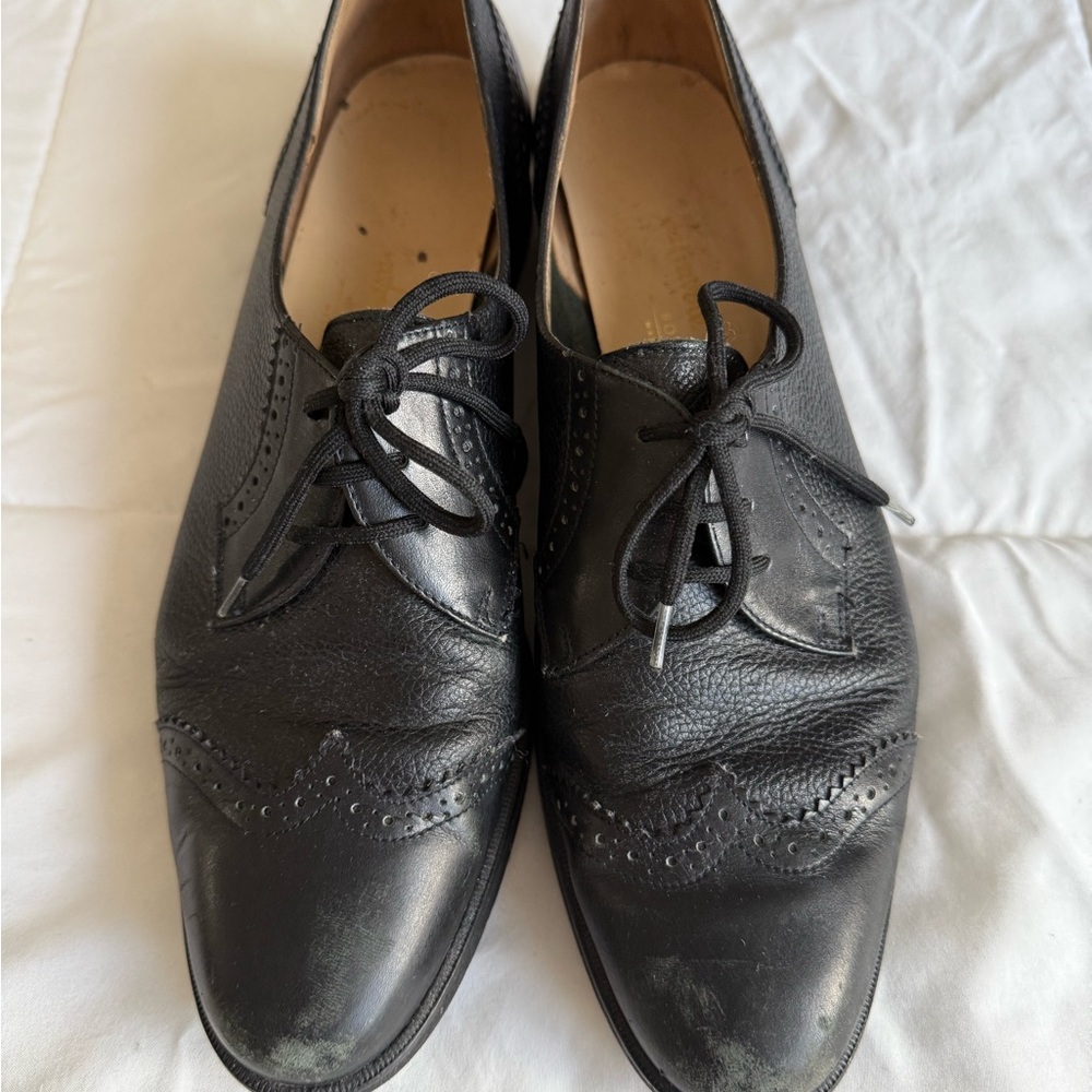 Salvatore Ferragamo Black Leather Women's Oxfords